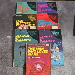 Vintage 70s Lin Carter Book Set - Callisto‎ - Saga Of Jandar # 1-6 +1